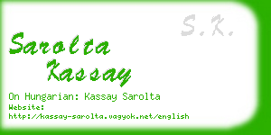 sarolta kassay business card